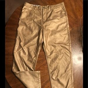Urban outfitters big gold metallic jeans